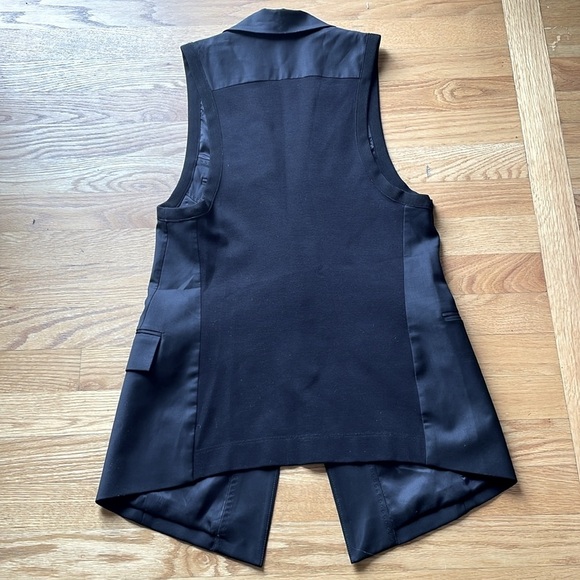 BCBGMaxazria Black Tuxedo Vest Single Button Size XS Formal City Lined - Picture 3 of 12